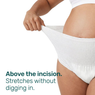 Above the incision. Stretches without digging in.
